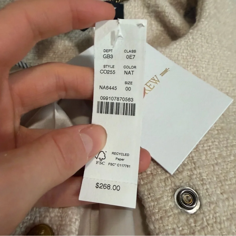 J crew natural Bridgette lady jacket in tweed